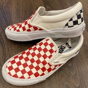 VANS Vault leather slip-on sneakers, sz W 8 / M 6.5